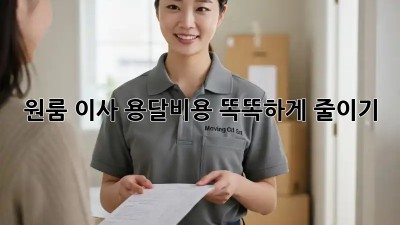 원룸 이사, 용달비용 똑똑하게 줄이기!